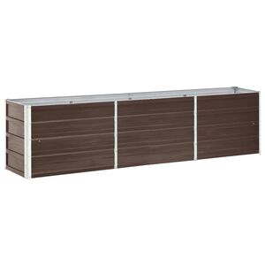 vidaXL Strat &icirc;nălțat de grădină maro 240 x 40 x 45 cm oțel galvanizat