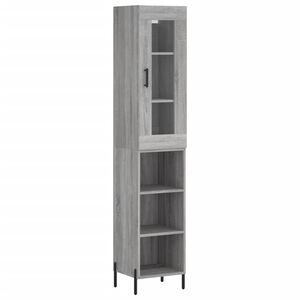 vidaXL Dulap &icirc;nalt, gri sonoma, 34,5x34x180 cm, lemn prelucrat