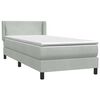 vidaXL Pat box spring cu saltea, gri deschis, 80x220 cm, catifea