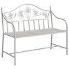 vidaXL Bancă de grădină Alb Antic 104 x 52,5 x 89 cm Oțel