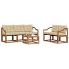 vidaXL Set de canapele de exterior cu pernă 6 pcs Natural și Bej