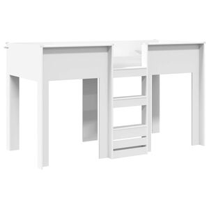 vidaXL Pat Etajat pentru Copii Alb 75 x 190 cm Lemn compozit