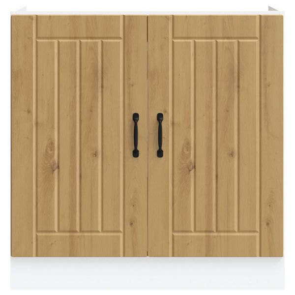 vidaXL Dulap de bază pentru chiuvetă &bdquo;Lucca&rdquo; lemn de stejar artizanal