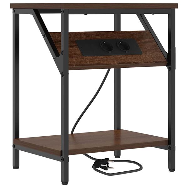 vidaXL Dulap de noapte Stejar &icirc;nchis 38 x 30 x 48 cm Lemn compozit