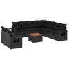 vidaXL Set canapele de grădină cu perne, 10 piese, negru, poliratan
