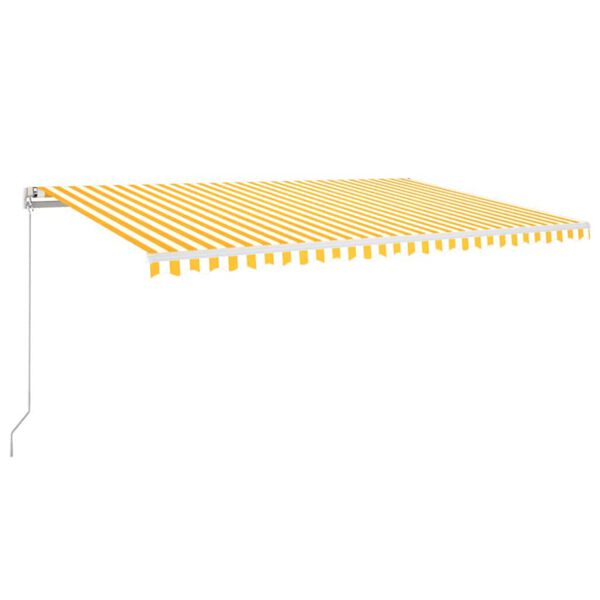 vidaXL Copertină retractabilă manual, galben și alb, 500x350 cm