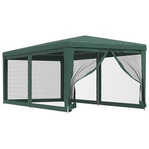 vidaXL Cort de petrecere cu 6 pereți din plasă, verde, 3x6 m, HDPE