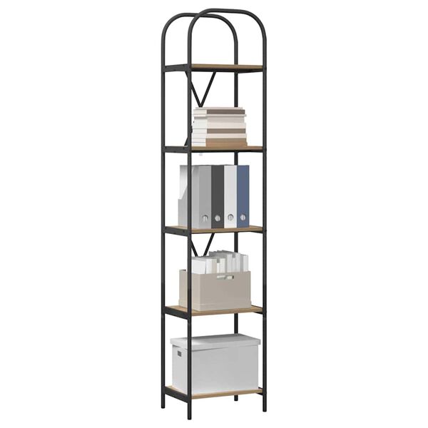 vidaXL Raft pentru cărți Stejar Artizanal 40 x 30 x 183 cm