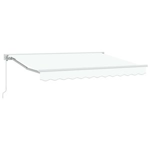 vidaXL Copertină retractabilă manuală Alb 3 x 2,5 m