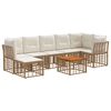 vidaXL Set de canapele de exterior 8 buc. Alb Natural și Crem