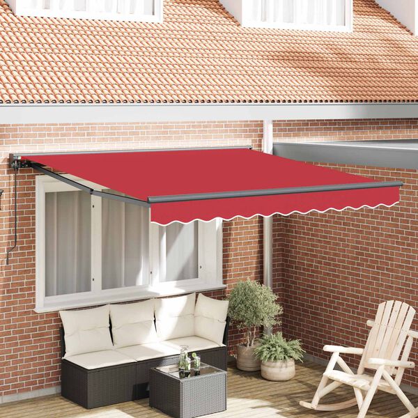 vidaXL Cortina Retractabilă Roșu 300 x 250 cm Aluminiu și țesătură