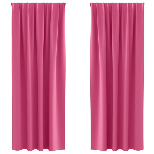 vidaXL Perdele Opaque cu Inel 2 pcs Roz Aprins 260 x 140 cm Poliester
