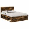 vidaXL Cadru de pat Stejar fumuriu 160 x 200 cm Lemn de pin masiv