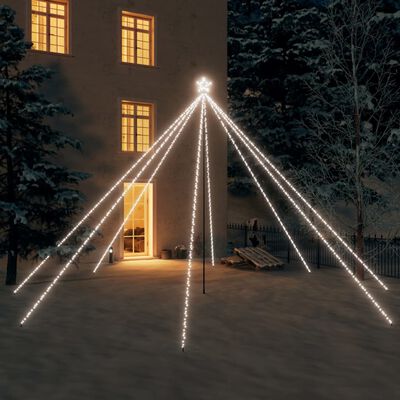 vidaXL Cascadă lumini brad Crăciun 800 leduri alb rece 5 m, int./ext.