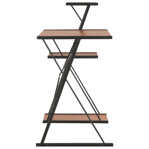 vidaXL Birou cu raft, negru și maro, 116 x 50 x 93 cm