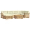 vidaXL Set de canapele de exterior cu pernă 7 pcs Alb și crem