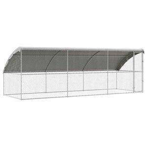 vidaXL Cușcă pentru c&acirc;ini 3 buc. Argintiu 6 x 2 x 2 m Oțel galvanizat