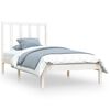 vidaXL Cadru de pat single, alb, 90x190 cm, lemn masiv de pin