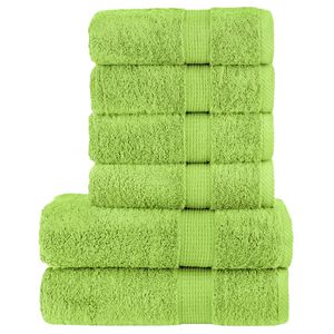 vidaXL Set de prosoape premium SOLUND, 6 piese, verde măr, 600 g/m&sup2;