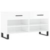 vidaXL Bancheta pantofar, alb extralucios, 102x35x55 cm, lemn compozit