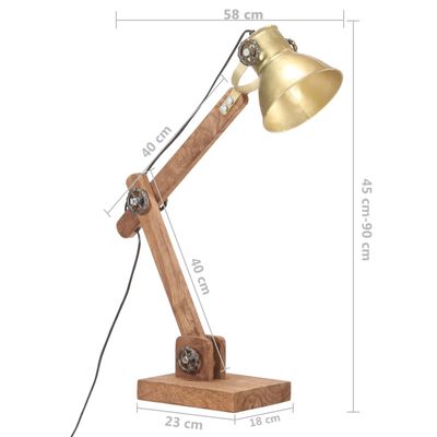 vidaXL Lampă de birou industrială, alamă, 58x18x90 cm, E27, rotund