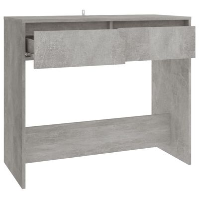 vidaXL Masă consolă, gri beton, 89x41x76,5 cm, oțel