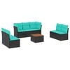 vidaXL Set canapele de grădină cu perne, 8 piese, negru, poliratan