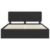 vidaXL Cadru de pat cu headboard Negru 200 x 200 cm Lemn de pin masiv