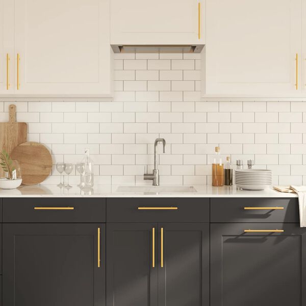 vidaXL Mânere de dulap, 10 buc., auriu, 160 mm, oțel inoxidabil