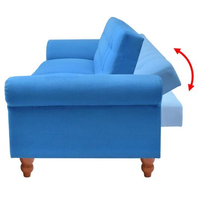 vidaXL Canapea extensibilă, albastru, material textil