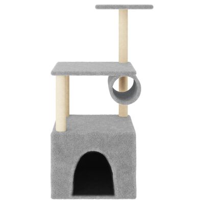 vidaXL Ansamblu pisici, stâlpi din funie sisal, gri deschis, 109,5 cm