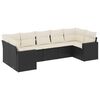 vidaXL Set canapele de grădină cu perne, 7 piese, negru, poliratan