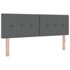 vidaXL Tăblie cap cu headboard Gri &icirc;nchis 144 cm Piele artificială