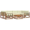 vidaXL Set de canapele de exterior cu pernă 7 pcs Natural și Crem