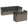 vidaXL Set canapele de grădină, 7 piese, cu perne, gri, poliratan