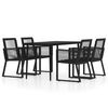 vidaXL Set de mobilier pentru grădină, 5 piese, negru
