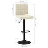 vidaXL Scaun de bar, crem, catifea
