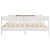 vidaXL Pat cu bibliotecă fără saltea, alb, 200x200 cm, lemn masiv pin