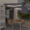 vidaXL Copertină automată stor&LED&senzor v&acirc;nt, albastru&alb 4,5x3 cm
