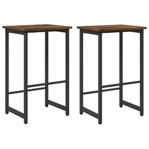 vidaXL Scaun de bar 2 buc. Stejar fumuriu 40 x 32 x 64 cm