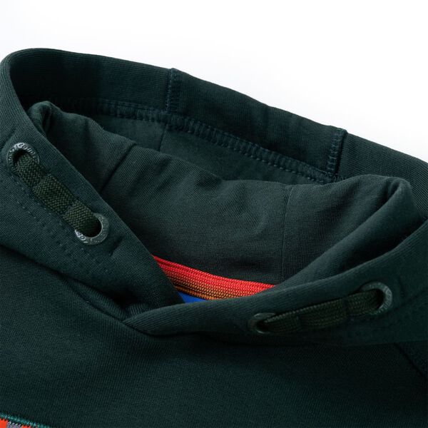 Hanorac cu glugă pentru copii, verde închis, 92