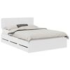vidaXL Cadru de pat cu sertar Alb 150 x 200 cm Lemn prelucrat
