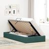 vidaXL Pat cu storage cu headboard Verde &icirc;nchis 90 x 200 cm Catifea