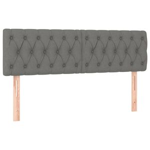 vidaXL Tăblii de pat, gri &icirc;nchis, 160x7x78/88 cm, textil