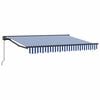 vidaXL Copertină retractabilă manuală Albastru și Alb 2,5 x 2 m
