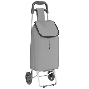 vidaXL Carucior de cumpărături Gri 35 x 28 x 92 cm Tafeta Oxford