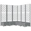 vidaXL Jardinieră de grădină cu spalier gri deschis 120x120x121,5cm PP