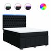 vidaXL Pat box spring cu saltea, negru, 140x190 cm, textil