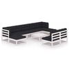 vidaXL Set mobilier grădină cu perne, 10 piese, lemn masiv de pin