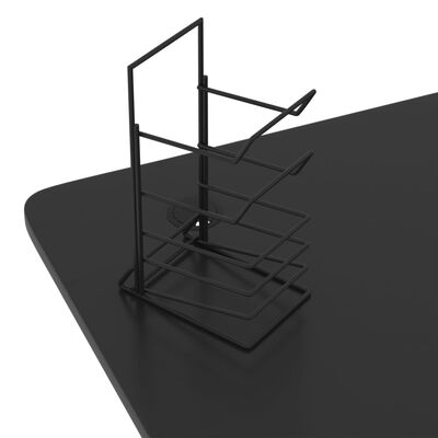 vidaXL Birou de gaming cu picioare în formă de Y, negru, 90x60x75 cm